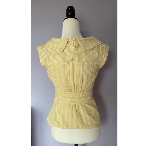 Anthropologie *Rare* Floreat Meridian Yellow Striped Top
. - Picture 6 of 7